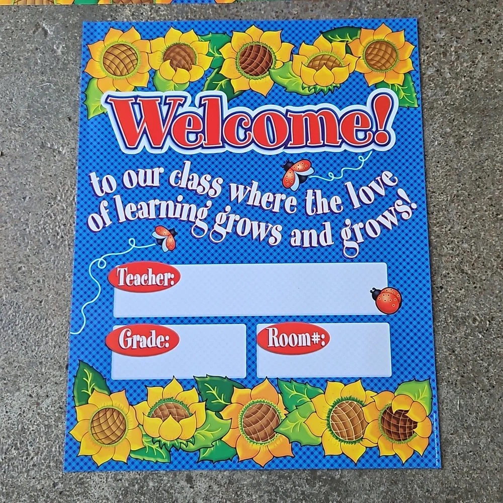 Sunflower Ladybug Classroom Decor Banner Poster - Picture 2 of 2